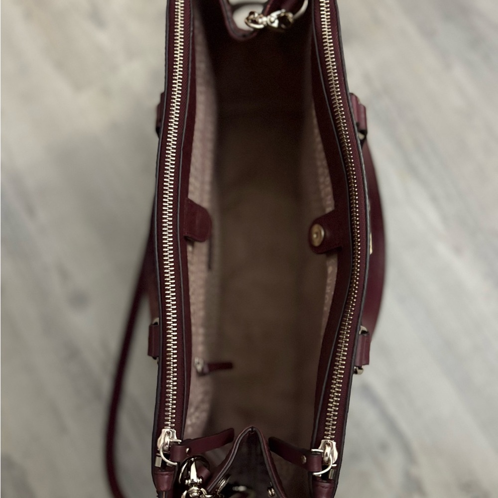 Kate Spade Bristol Drive Loden Ostrich-Embossed Leather Satchel-Cherrywood - Picture 8 of 8
